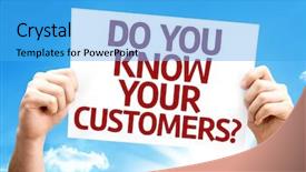  Presentation with customers - Beautiful presentation featuring brand loyalty - do you know your customers backdrop and a teal colored foreground