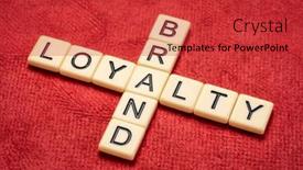  Presentation with branding - Cool new PPT theme with brand-loyalty-crossword-in-ivory backdrop and a red colored foreground