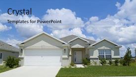  Presentation with law blue sky scales - Cool new presentation theme with home with blue sky backdrop and a light blue colored foreground