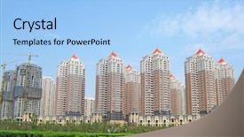  Presentation with brand - PPT layouts featuring brand new area of dalian background and a light blue colored foreground