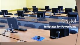  Presentation with monitor computer - Cool new PPT theme with brand new computer with tft backdrop and a ocean colored foreground