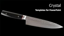  Presentation with brand - Audience pleasing presentation design consisting of brand-new-japanese-kitchen-knife backdrop and a black colored foreground