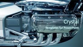  Presentation with bike engine - Theme enhanced with car exhaust - brand new motorcycle engine background and a ocean colored foreground
