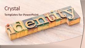  Presentation with wood - Presentation enhanced with brand personality - identity word abstract in letterpress background and a lemonade colored foreground