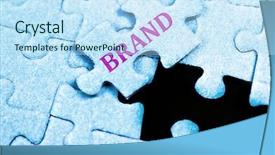  Presentation with brand - Theme having brand piece of puzzle background and a sky blue colored foreground
