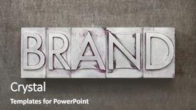  Presentation with promotion - PPT layouts enhanced with brand word in vintage letterpress background and a dark gray colored foreground