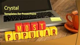  Presentation with 3d cube - Presentation design with branded award - most popular written background and a wine colored foreground