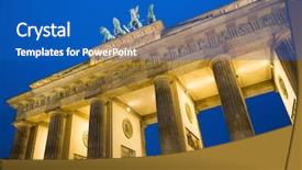  Presentation with night - Presentation enhanced with brandenburg gate at night berlin background and a teal colored foreground