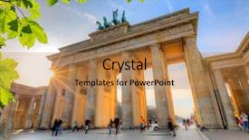  Presentation with summer - Slide deck with brandenburg gate at summer berlin background and a coral colored foreground