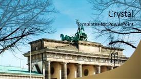 Presentation with 18th century - Presentation design consisting of brandenburg gate brandenburger tor famous background and a light blue colored foreground
