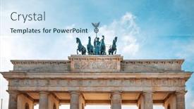  Presentation with famous leaders - Slide set having brandenburg-gate-brandenburger-tor-famous background and a light blue colored foreground