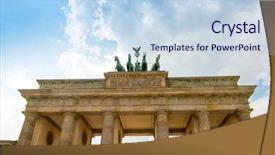  Presentation with 18th century - Presentation theme consisting of brandenburg gate brandenburger tor famous background and a sky blue colored foreground