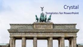  Presentation with 18th century - Presentation design having brandenburg gate brandenburger tor famous background and a sky blue colored foreground