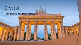  Presentation with twilight saga - PPT theme enhanced with brandenburg-gate-in-berlin-germany background and a light blue colored foreground