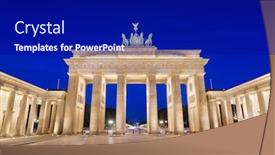  Presentation with twilight 3d - Amazing slide set having brandenburg-gate-in-berlin-germany backdrop and a navy blue colored foreground