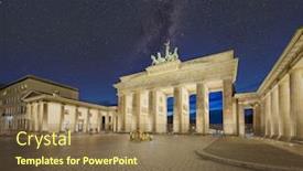  Presentation with night stars - PPT layouts enhanced with brandenburg-gate-in-berlin-germany background and a tawny brown colored foreground