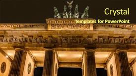  Presentation with night - Slide deck consisting of brandenburg-gates-in-berlin background and a tawny brown colored foreground