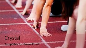  Presentation with branding - PPT theme with branding opportunities - hands on starting line background and a red colored foreground