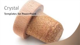  Presentation with brandy - Slides consisting of brandy-bottle-cork-stopper-isolated background and a white colored foreground