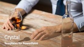  Presentation with alcohol abuse - Presentation design having brandy glass and car key background and a coral colored foreground