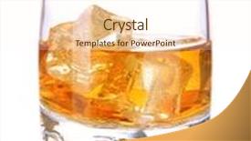  Presentation with brandy - Presentation design having brandy glass with ice isolated on white background and a cream colored foreground