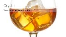  Presentation with brandy - Slides with brandy-glass-with-ice-isolated background and a white colored foreground