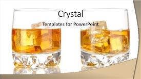 Presentation with brandy - Colorful presentation theme enhanced with brandy glasses with ice isolated backdrop and a white colored foreground