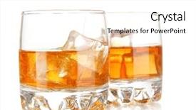  Presentation with brandy - Presentation theme featuring brandy glasses with ice isolated background and a cream colored foreground