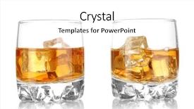  Presentation with brandy - Audience pleasing theme consisting of brandy glasses with ice isolated backdrop and a white colored foreground