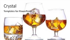  Presentation with brandy - Theme having brandy glasses with ice isolated background and a white colored foreground