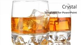  Presentation with brandy - Audience pleasing slides consisting of brandy glasses with ice isolated backdrop and a white colored foreground