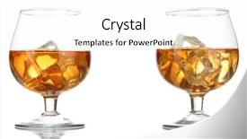  Presentation with brandy - PPT layouts featuring woman talking on mobile phone in kitchen at home background and a light gray colored foreground