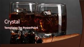  Presentation with brandy - Slide set consisting of brandy glasses with ice background and a wine colored foreground