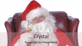  Presentation with rest - Presentation design enhanced with brandy snifter glasses - santa enjoying a rest background and a  colored foreground