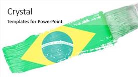  Presentation with national flag of chicago - Slide deck enhanced with brasil national flag against gray background and a white colored foreground