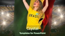  Presentation with ghana flag - Amazing PPT theme having brasil tshirt holding ghana flag backdrop and a tawny brown colored foreground