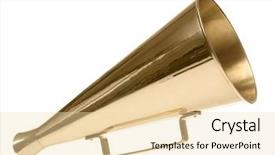  Presentation with black white vintage art - Amazing theme having brass - vintage megaphone on white background backdrop and a lemonade colored foreground