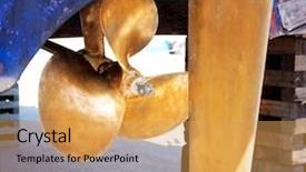  Presentation with ship propeller - Cool new theme with brass boat propeller and steering backdrop and a yellow colored foreground