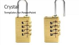  Presentation with padlock - Beautiful presentation theme featuring brass combination padlock cut backdrop and a white colored foreground