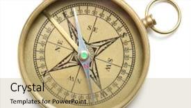  Presentation with antique brass compass and rope - Amazing presentation design having brass compass isolated on white backdrop and a coral colored foreground