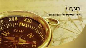  Presentation with compass - Beautiful presentation theme featuring brass compass over an old backdrop and a soft green colored foreground