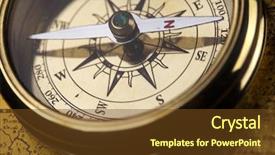  Presentation with old map - Cool new PPT theme with brass compass over old map backdrop and a tawny brown colored foreground