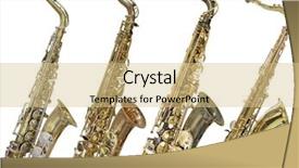  Presentation with trumpet - Presentation theme with brass instrument - image of trumpet background and a  colored foreground