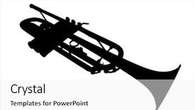  Presentation with instrument - Theme featuring brass instrument - image of trumpet background and a  colored foreground