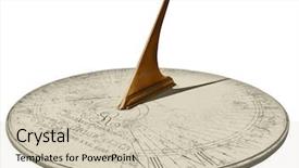  Presentation with instrument - PPT layouts consisting of brass instrument - old marble sundial isolated background and a soft green colored foreground