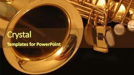  Presentation with instrument - Cool new presentation theme with brass instrument - sax backdrop and a tawny brown colored foreground