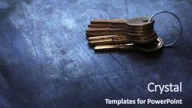  Presentation with keys - Beautiful theme featuring brass keys on a bluish backdrop and a ocean colored foreground