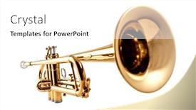  Presentation with trumpet - Presentation consisting of brass-trumpet-isolated-on-white and a white colored foreground