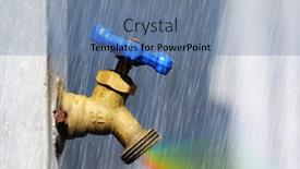  Presentation with rain water - Audience pleasing presentation design consisting of brass-water-end-of-line backdrop and a seafoam green colored foreground