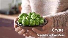  Presentation with young man and a woman - Presentation design enhanced with brassica - young woman holding bowl background and a tawny brown colored foreground